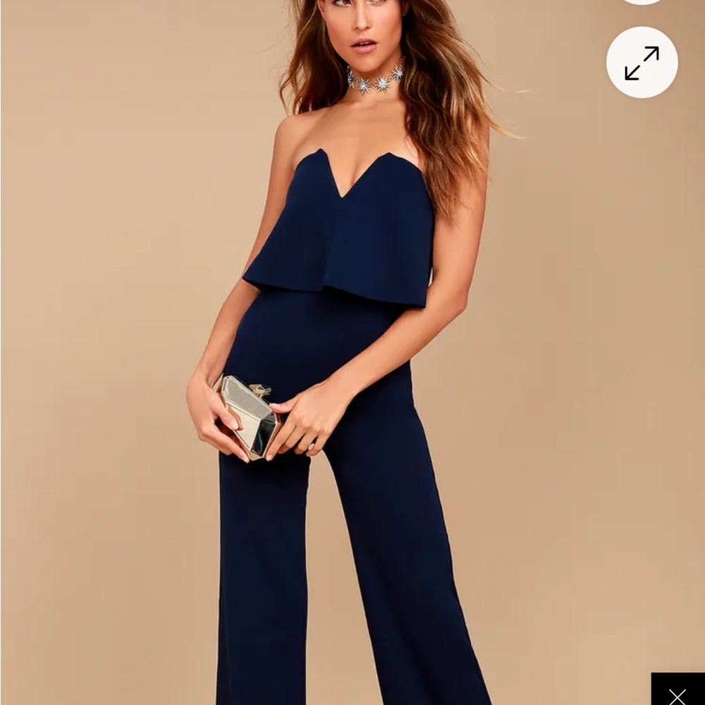 Lulus Power of Love navy jumpsuit